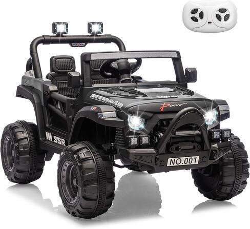 12V Kids Electric Vehicle Ride on Car with 2.4G Parent Remote, Safety Locking Doors, 3-Point Harness, LED Lights, Bluetooth & Spring Suspension-Electric Toy Car for Toddlers 3-5 Years, White in Saudi Arabia