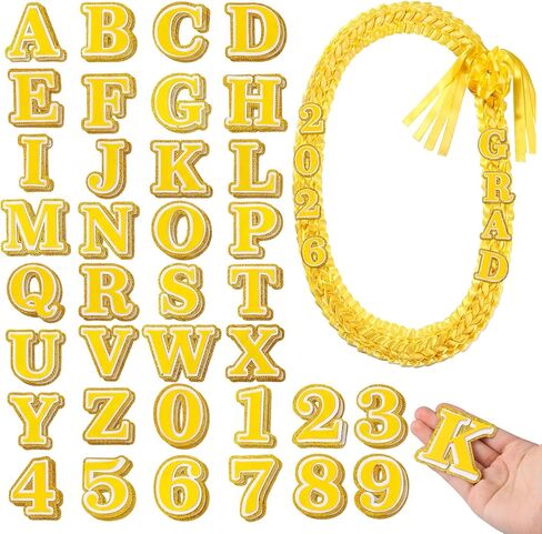 LemonSecret 3D Letter Number Decorative Patches Graduation Letters Numbers Stickers with Adhesive Dots 3D Cardstock Stickers for DIY Graduation Cap Sash Cloth Decor(Gold) in Saudi Arabia