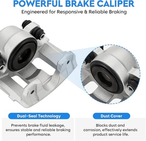 Front Brake Calipers Compatible with Jeep Wrangler 1990-2006, Cherokee 90-01, Grand Cherokee 93-98, TJ 97-06, Comanche 90-92, Front Driver & Passenger Side, 18-4340 18-4339, 2PCS in Saudi Arabia
