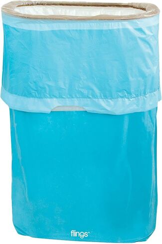 Amscan Caribbean Blue Flings Plastic Bin - 22" x 15" (Pack of 1) - Stylish & Convenient Portable Waste Solution for Events & Parties in Kuwait