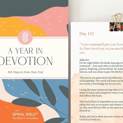 Spiral Bible™ A Year in Devotion | 365 Day Christian Devotional with Scripture, Daily Reflections and Prayers | Spiral Bound Spiritual Companion & Journal for Adults & Teens | 5in x 7in Hardcover in Saudi Arabia