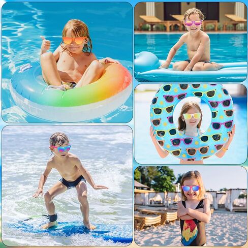 48 Pack Kids Sunglasses Bulk Party Favors, Summer Supplies for Boys Girls, Neon Sunglasses for Kids, Pool Beach Party Favors, Gift for Birthday Party Outdoor Activity in Saudi Arabia