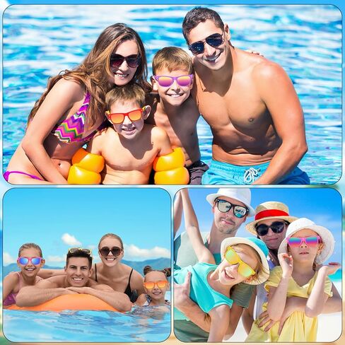 48 Pack Kids Sunglasses Bulk Party Favors, Summer Supplies for Boys Girls, Neon Sunglasses for Kids, Pool Beach Party Favors, Gift for Birthday Party Outdoor Activity in Saudi Arabia