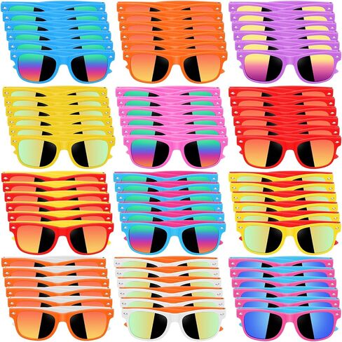 48 Pack Kids Sunglasses Bulk Party Favors, Summer Supplies for Boys Girls, Neon Sunglasses for Kids, Pool Beach Party Favors, Gift for Birthday Party Outdoor Activity in Saudi Arabia