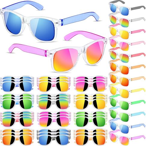 48 Pack Kids Sunglasses Bulk Party Favors, Summer Supplies for Boys Girls, Neon Sunglasses for Kids, Pool Beach Party Favors, Gift for Birthday Party Outdoor Activity in Saudi Arabia