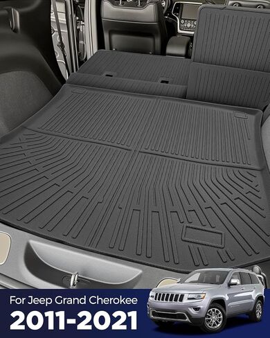 Full Set Floor Mats for Jeep Grand Cherokee 2011-2021 (Not for L), All-Weather Floor Mats+Cargo Liner+Backrest Protectors with Fastener Clips for Jeep Grand Cherokee 2011-2021 Accessories (11-Piece) in Saudi Arabia