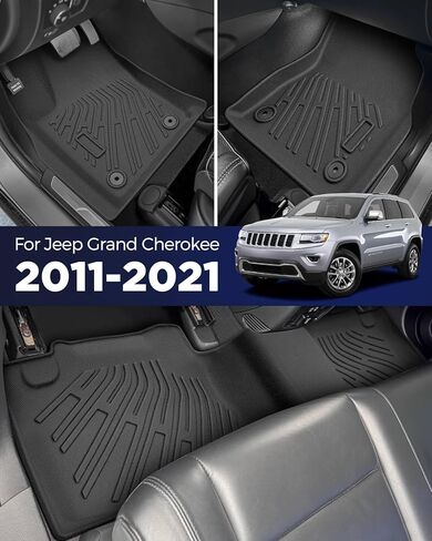 Full Set Floor Mats for Jeep Grand Cherokee 2011-2021 (Not for L), All-Weather Floor Mats+Cargo Liner+Backrest Protectors with Fastener Clips for Jeep Grand Cherokee 2011-2021 Accessories (11-Piece) in Saudi Arabia