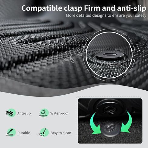 Floor Mats for 2026 Toyota RAV4 Hybrid (Not for Phev) TPE All Weather Protection Trunk Cargo Liner with 2nd Row Backrest Protector Full Set Anti-Slip Waterproof Custom Fit RAV4 Mat Accessories in Saudi Arabia