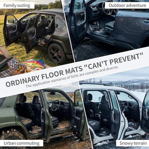 Floor Mats for 2026 Toyota RAV4 Hybrid (Not for Phev) TPE All Weather Protection Trunk Cargo Liner with 2nd Row Backrest Protector Full Set Anti-Slip Waterproof Custom Fit RAV4 Mat Accessories in Saudi Arabia
