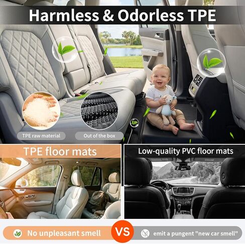 Floor Mats for 2026 Toyota RAV4 Hybrid (Not for Phev) TPE All Weather Protection Trunk Cargo Liner with 2nd Row Backrest Protector Full Set Anti-Slip Waterproof Custom Fit RAV4 Mat Accessories in Saudi Arabia