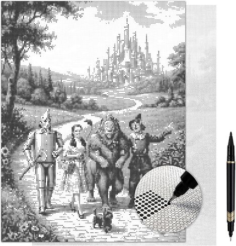 On The Dot Art Dot Painting Kit for Adults | Wizard of O-Z 13x17 Canvas with Dual Tip Marker | Relaxing Art Activity Alternative to Diamond Painting | No Tiny Pieces No Mess Frameable Gift in Kuwait