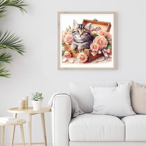 Aicomeon Cat 5D Diamond Painting Kits for Adults - Full Round Drill DIY Diamond Art for Beginners, Home Wall Decor & Craft Gift 12x12 Inch in Saudi Arabia