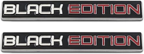 2Pcs Chrome 3D Metal Car Fender Black Edition Emblem Letter Logo Racing SUV Sport Badge Trunk Coupe Sticker Accessories (Black&White) in Saudi Arabia