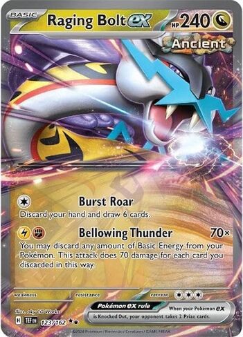 Pokemon - Raging Bolt ex 123/162 - Temporal Forcces - Foil - Single Card in Kuwait