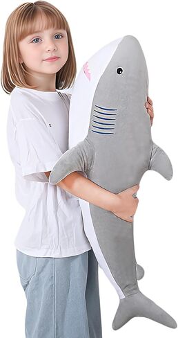 40 Inch Giant Rainbow Color Shark Stuffed Animal Large Soft Body Pillow,Cute Big Whale Shark Ocean Plush Toy Doll,Gift for Boy Girl Kids Birthday Valentines in Kuwait