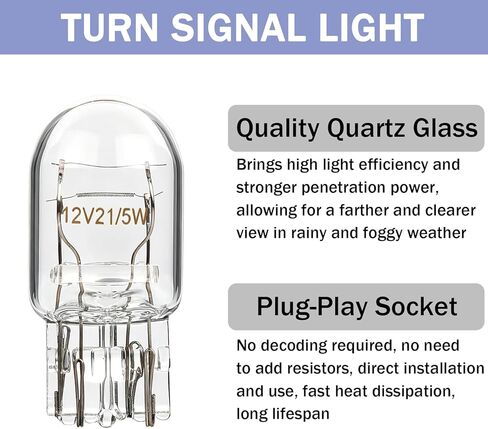7443 7444 Bulb, 12V Brake/Tail/Turn Signal/DRL Lights, W21/5W T20 1891 7443LL Replacement for Corolla Camry RAV4 CR-V Civic Accord Altima Outlander CX‑5 (2 Pack) in Saudi Arabia