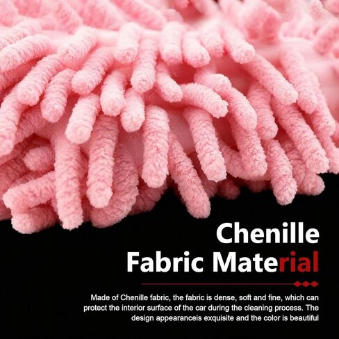 2 PCS Car Interior Cleaners, Telescopic Extension Stainless Steel Pole & Anti-slip Grip, Microfiber Washable Scratch-free Mini Brush, Portable Cleaning Supply for Car & Home & Office (Pink) in Saudi Arabia