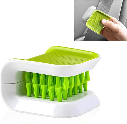 2PCS Car Seat Belt Cleaning Brush, U-Shaped Seatbelt Cleaner Washing Brush with Double-Sided Bristles, Closeable Non-Slip Scrubber Cleaning Tool for Most Car Safety Belts in Saudi Arabia