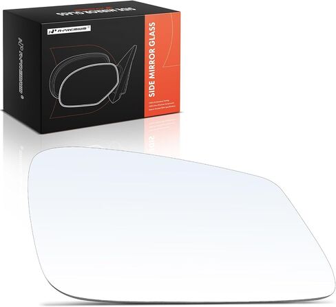 A-Premium Right Passenger Side Heated Mirror Glass with Backing Plate - Compatible with BMW 528i 535d 535i GT 550i GT 750Li 640i 650i xDrive, 740Li, 760Li, M5, M6 - Fits Without Auto Dimming Mirror in Kuwait