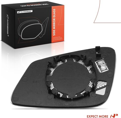 A-Premium Right Passenger Side Heated Mirror Glass with Backing Plate - Compatible with BMW 528i 535d 535i GT 550i GT 750Li 640i 650i xDrive, 740Li, 760Li, M5, M6 - Fits Without Auto Dimming Mirror in Kuwait