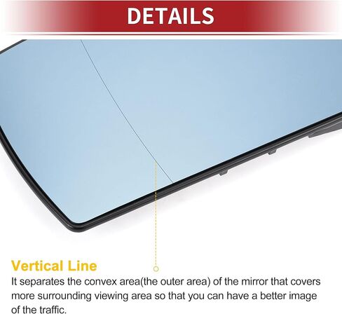 ACROPIX Car Rearview Left Driver Side Mirror Glass for Mercedes C-CLASS W202 E CLASS S210/W210 S-CLASS W140 with Backing Plate - Pack of 1 in Kuwait