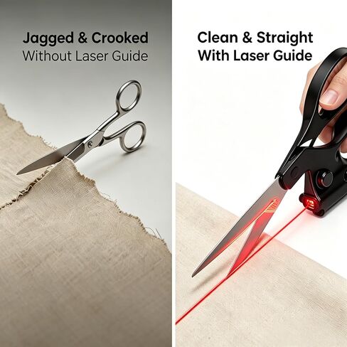 2026 Upgraded Laser Guided Scissors for Fabric Cutting, Cuts Straight Fast with Professional Precision Laser Guide,Sewing Scissors for Quilting Home Craft Wrapping Gift with Ergonomic Handle in Saudi Arabia