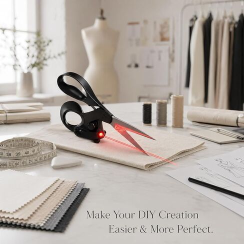 2026 Upgraded Laser Guided Scissors for Fabric Cutting, Cuts Straight Fast with Professional Precision Laser Guide,Sewing Scissors for Quilting Home Craft Wrapping Gift with Ergonomic Handle in Saudi Arabia