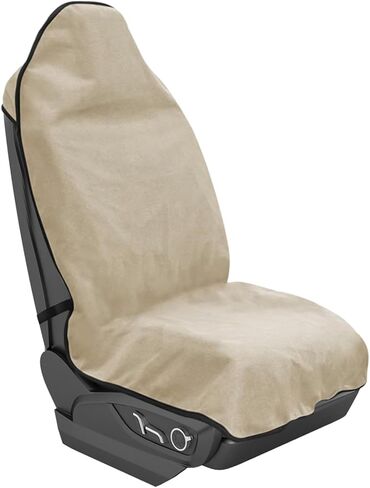 Car Towel Seat Cover, Waterproof Non-Slip Carseat Protector for Post Gym Workout Swimming Running, Sweatproof Front Seat Protective Cover Washable Pad for Cars Trucks SUVs (Black) in Saudi Arabia