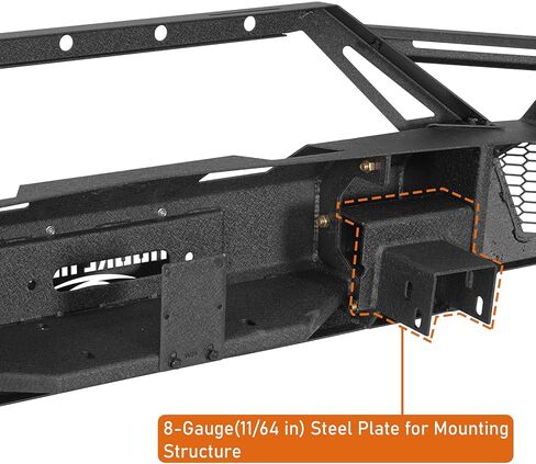 Hooke Road Earthshaker 07-13 Silverado 1500 Front Bumper for 2007-2013 Chevy Chevrolet Silverado 1500 2nd Gen (Exclude Classic), Offroad Replacement Bumper w/Winch Plate & D-ring Mounts in Kuwait