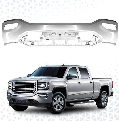 غطاء المصد الأمامي الفولاذي من PENSUN بدون فتحة مستشعر متوافق مع 2016-2018 GMC Sierra 1500، استبدال نمط OEM (أسود بدون فتحة مستشعر) in Kuwait