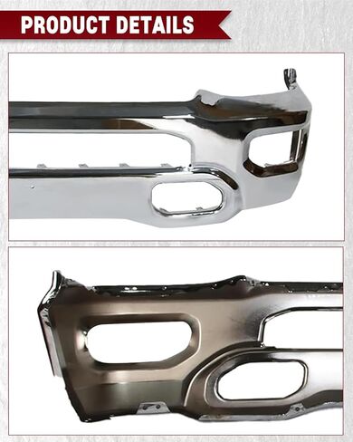 Front Bumpers Compatible with Ram 1500 2019 2020 2021 2022 2023 2024 Bumper Fits Ram 1500 with Fog Lights Holes OE Replacement Bumper(Chrome) in Saudi Arabia