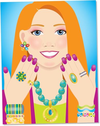 Melissa & Doug Jewelry and Nails Glitter Plitter Pad - 360+ ملصق و 15 وجوه in Kuwait