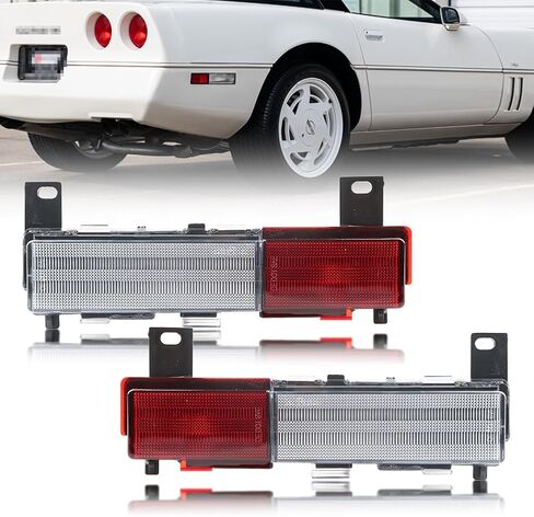 غلاف مصابيح التحديد الجانبية الخلفية متوافق مع Chevy Corvette C4 (قاعدة، Grand Sport، ZR1) 1988-1996، [DOT] [IP67 مقاوم للماء] غطاء ضوء إشارة الانعطاف الخلفي [بدون مصابيح]، عدسة مدخنة in Kuwait