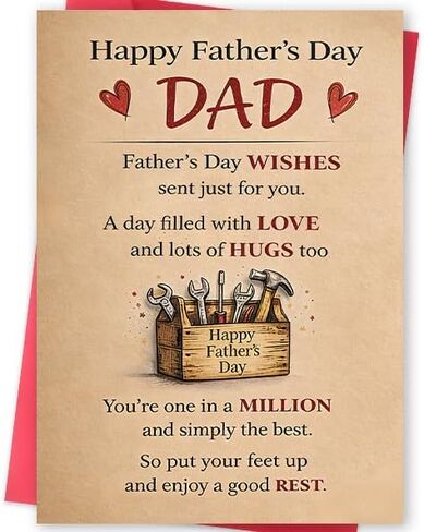 Missonemi DIY Fathers Day Card for Dad, Coloring Father's Day Card from Kids, Fill in the Blank Activity Card, Fathers Day Gift for Dad, Handmade Keepsake Greeting Card in Saudi Arabia