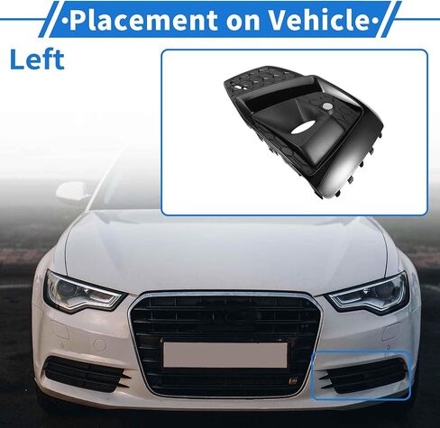 الضباب الخفيف شواء الجبهة السفلى الوفير الضباب غطاء خفيف إدراج No.8W6807681T لأودي A5 2021-2023 أسود ABS 1 قطعة الجبهة اليسرى سيارة in Kuwait