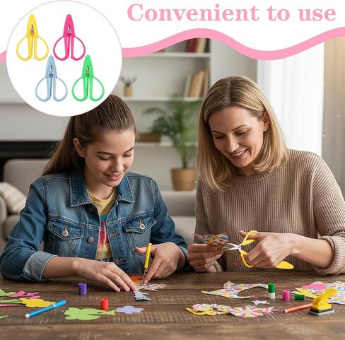4Pcs Mini Scissors - Tiny Travel Scissors with Cover, Sharp Small Scissor Back to School Crafts Sewing Embroidery Tool (Yellow, Pink, Blue, Green) in Kuwait