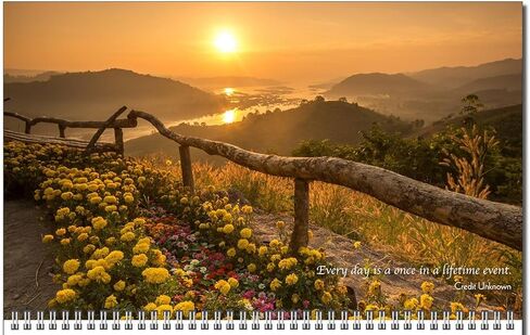 Calendar Company 2026 3 Month at a Glance Wall Calendar with Scenic Sunrise & Inspirational Quote (FREE RED DATE SLIDE!) Made in the USA! (13_Sunrise) in Saudi Arabia