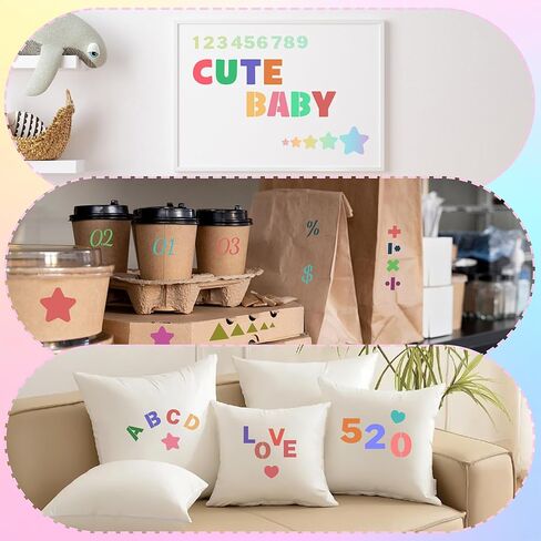 36Pcs Letter Stencils for Painting 1/2,3/4,1,5/4,2Inch Small Reusable Plastic Letter Geometric Alphabet and Number Templates for Scrapbooking Walls Art Projects Notebook Journal Home Decor Custom Sign in Saudi Arabia