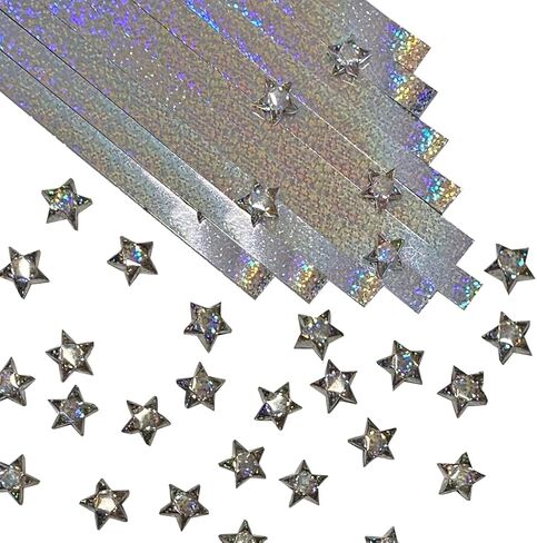 500-Strips Silver Sparkle Foil Paper Strips for Making Origami Stars, Lucky Stars, Puff Stars. Reflective Mirror Shiny Paper Strips, 0.5 x 11 inch. (Silver Sparkle) in Kuwait