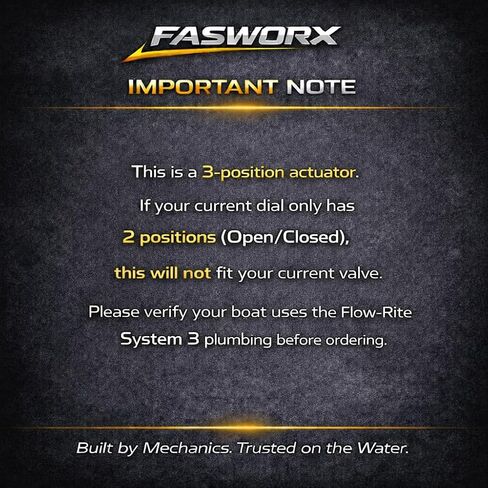 استبدال مشغل صمام Livewell ذو 3 مواضع FASWORX لـ 5900006 وFlow-Rite RK3-BW - يناسب قوارب Ranger وSkeeter وStratos Bass - رافعة التحكم في سلسلة النظام 3 V3 - إعادة التدوير، الفارغة، الأوضاع التلقائية in Kuwait