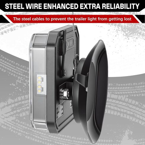 Wireless Trailer Lights, Rechargeable Magnetic LED Tow Lights Kit, 2.4GHz Portable Wireless Tail Lights, Brake Turn Signal Towing Light Kit for Trucks, Trailer, Boats, RVs, Campers, IP67 Waterproof in Saudi Arabia
