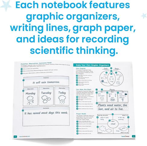 hand2mind Scientific Reasoning Notebook, Grades K–2, Elementary Classroom Must Haves, Science Teacher Supplies, STEM Lab Notebooks for Kids (Set of 10) in Kuwait