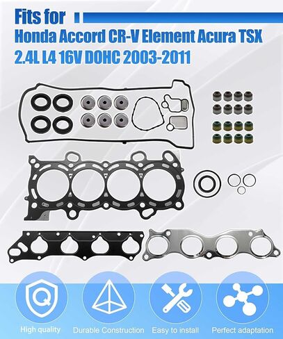 HS26243PT Cylinder Head Gasket Set Fits for Honda Accord/CR-V/Element and Acura Tsx 2.4L L4 16V Dohc Engines (2003-2011 Models),Replaces Part Number HGS228 K24A2 K24A4 K24A8 K24Z1 in Saudi Arabia