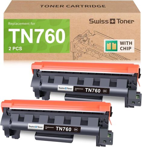 Compatible TN760 Toner Cartridge Replacement for Brother TN760 TN-760 TN730/760 TN-730 High Yield MFC-L2710DW MFC-L2750DW HL-L2395DW HL-L2370DW DCP-L2550DW HL-L2390DW HL-L2350DW Printer Black, 2-Pack in Saudi Arabia