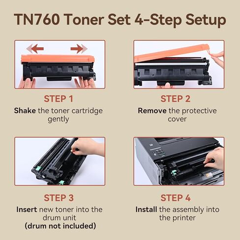 Compatible TN760 Toner Cartridge Replacement for Brother TN760 TN-760 TN730/760 TN-730 High Yield MFC-L2710DW MFC-L2750DW HL-L2395DW HL-L2370DW DCP-L2550DW HL-L2390DW HL-L2350DW Printer Black, 2-Pack in Saudi Arabia