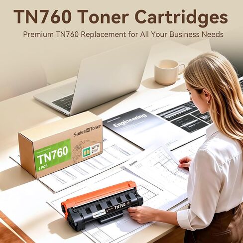 Compatible TN760 Toner Cartridge Replacement for Brother TN760 TN-760 TN730/760 TN-730 High Yield MFC-L2710DW MFC-L2750DW HL-L2395DW HL-L2370DW DCP-L2550DW HL-L2390DW HL-L2350DW Printer Black, 2-Pack in Saudi Arabia