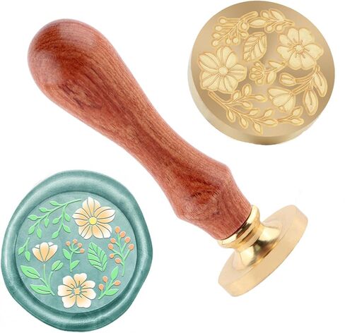 Lily of The Valley Wax Seal Stamp Sealing Wax Stamps Removable Brass Seal Stamp with Wood Handle for Envelopes Gift Wrap Wedding Engagement Party Invitation Notebooks in Kuwait