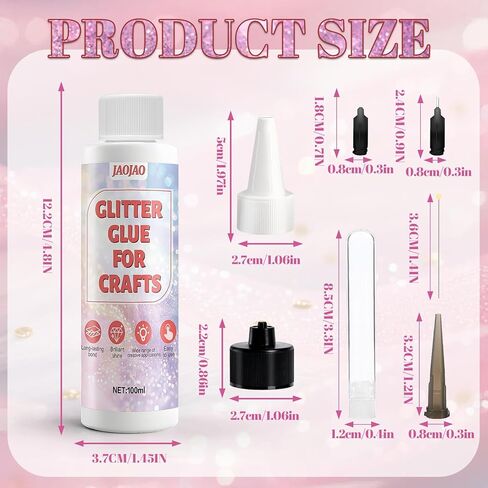 Glitter Glue, Art Glue for Decorating & Painting and Strong Bonding, Suit for Fine Paper Crafting, Card Making, DIY Art Craft, Painting, Scrapbooking Decorating, with Fine Metal Tip, 100ml, White in Saudi Arabia