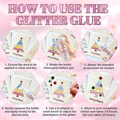 Glitter Glue, Art Glue for Decorating & Painting and Strong Bonding, Suit for Fine Paper Crafting, Card Making, DIY Art Craft, Painting, Scrapbooking Decorating, with Fine Metal Tip, 100ml, White in Saudi Arabia