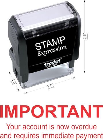 StampExpression - Important! Your Account is Now Overdue and Requires Immediate Attention Office Self Inking Rubber Past Due Stamp - Red Ink (A-5974) in Kuwait